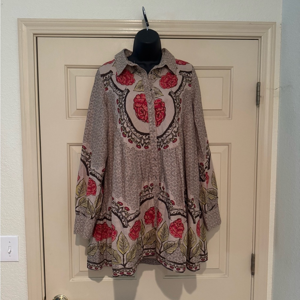 Free People Floral Patterned Long Sleeve Dress